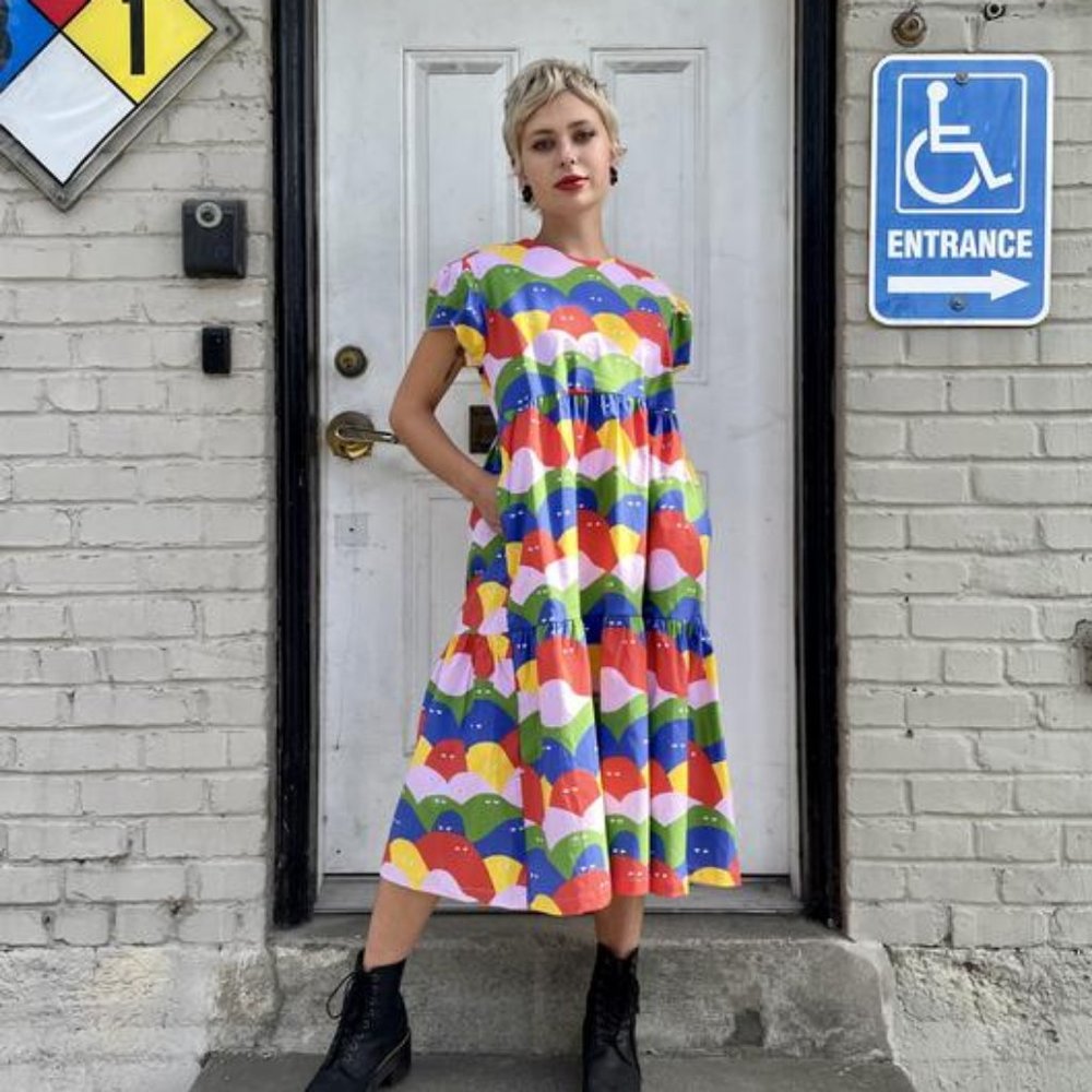 Nooworks Frida Rainbow Lumps Dress